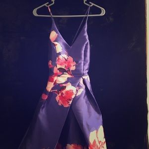 Blue floral ball gown